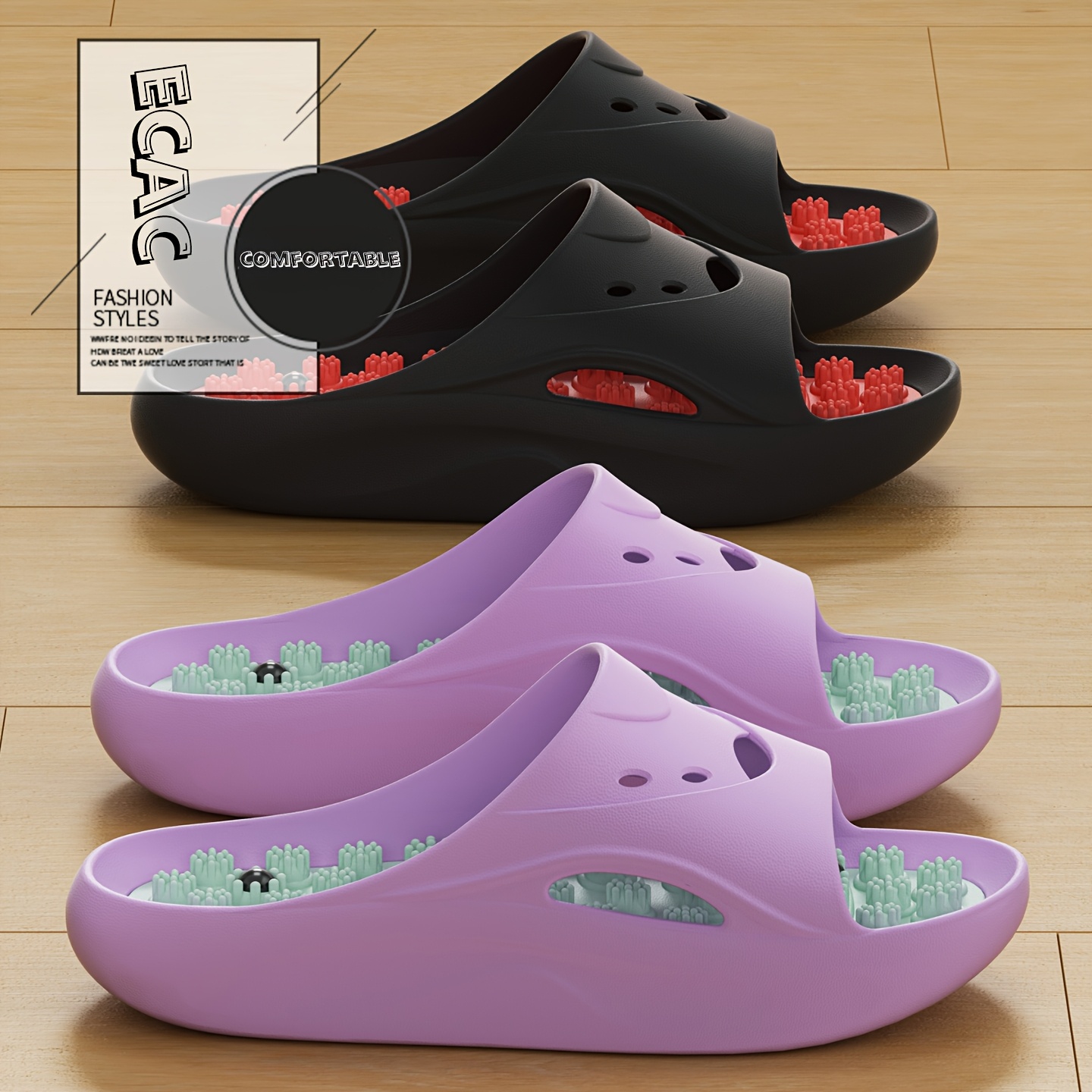 Women'S Shoes Temu - Damen Herren EVA Massage-Hausschuhe mit Dicker