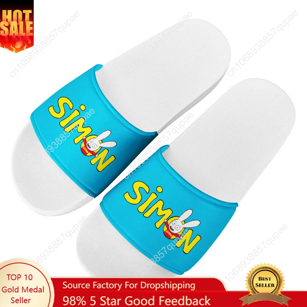Women Shoes Logo - Simon Logo Muster Hasen-Cartoon-Hausschuhe, Wasserschuhe für