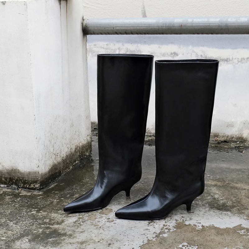 Wide Fit Heels - Kitten Heel Temperament Mode Stiefel für