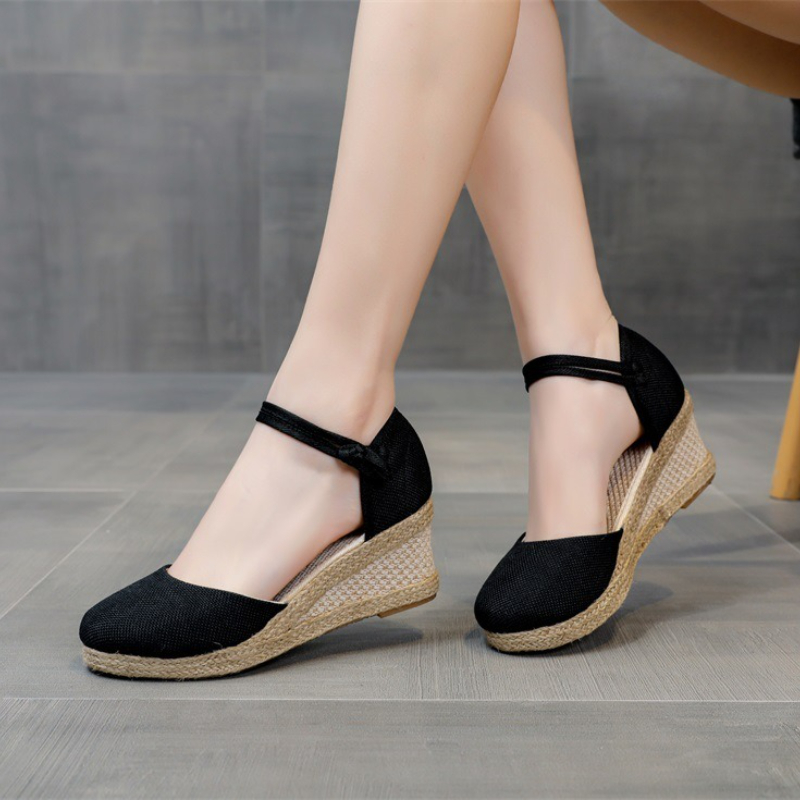Espadrille Wedge Shoes - Damen-Sandalen mit Absatz, Keilabsatz-Espadrilles, Sommerschuhe, Komfortable