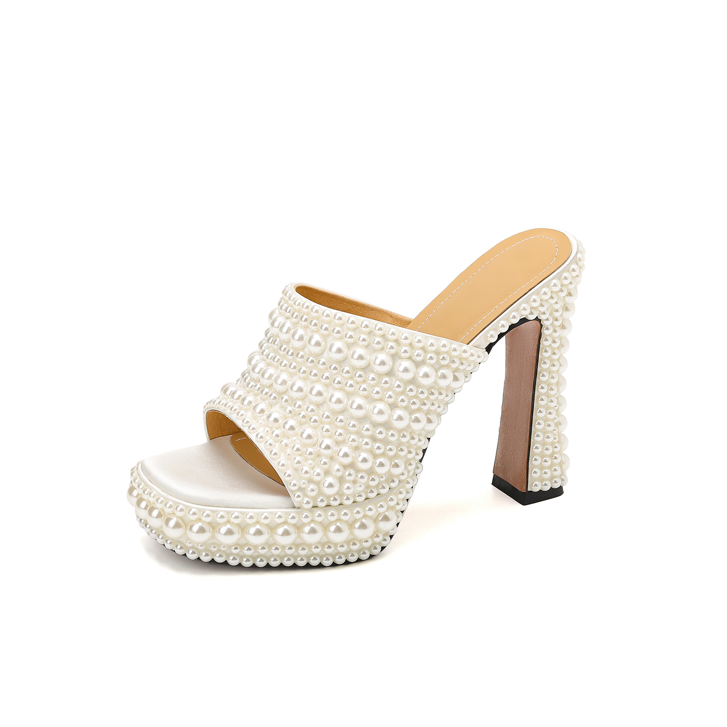 Women Shoes Waterproof - Damen Weiße Wasserdichte Plateau-Sandalen mit Blockabsatz,