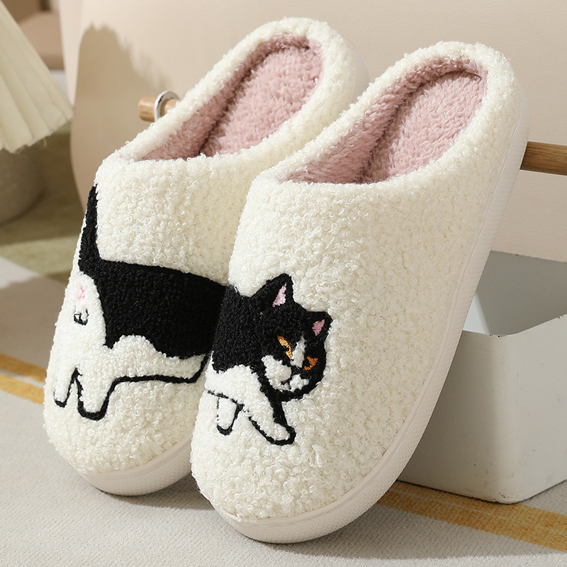 Women'S Shoes For Fall - Winter Plüsch Nette Dackel Stickerei Hause