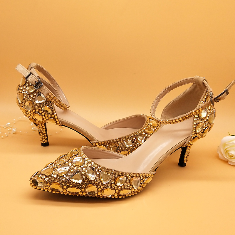 Maßge schneiderte Champagner g – Ankle Strap Heels Bewertung und Preis