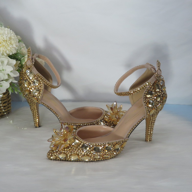 Maßge schneiderte Champagner g – Ankle Strap Heels Bewertung und Preis