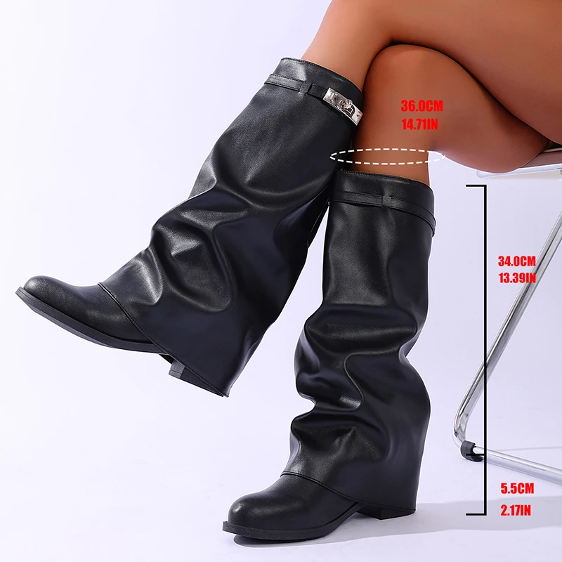 Marke Design Schwarz Pu Leder  – Wide Fit Heels Bewertung und Preis
