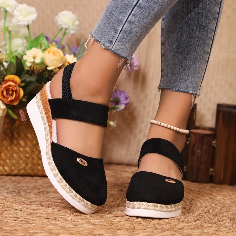 Damen Keilsandaletten mit gesc – Espadrille Wedge Shoes Bewertung und Preis