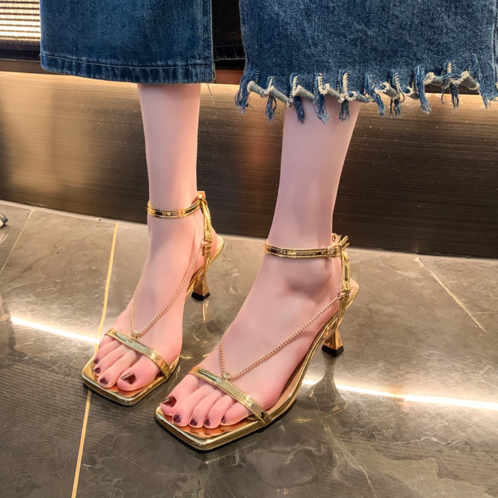 Goldketten-Sexy-High-Heel-Sand – Gold Chain Sandal Bewertung und Preis