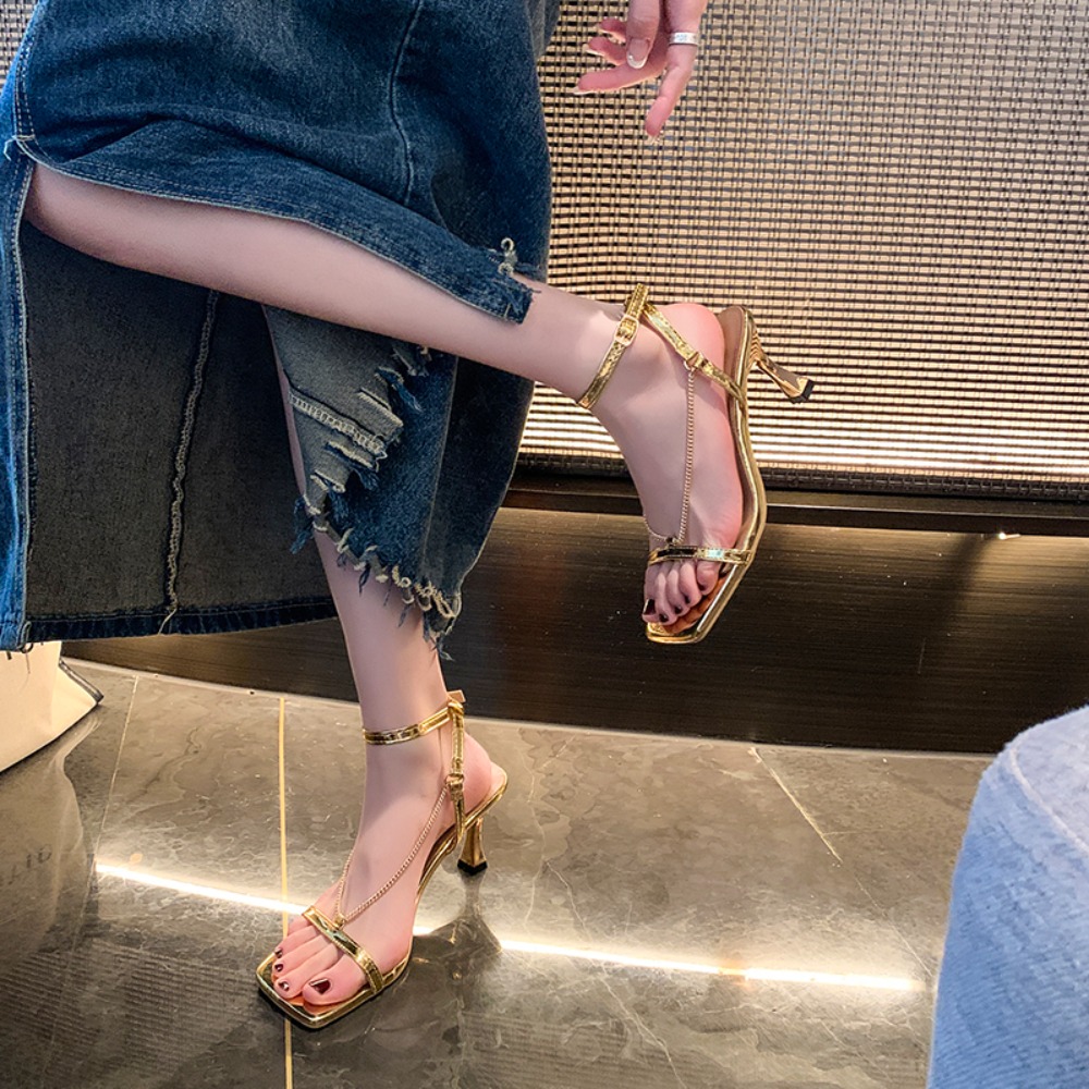 Goldketten-Sexy-High-Heel-Sand – Gold Chain Sandal Bewertung und Preis