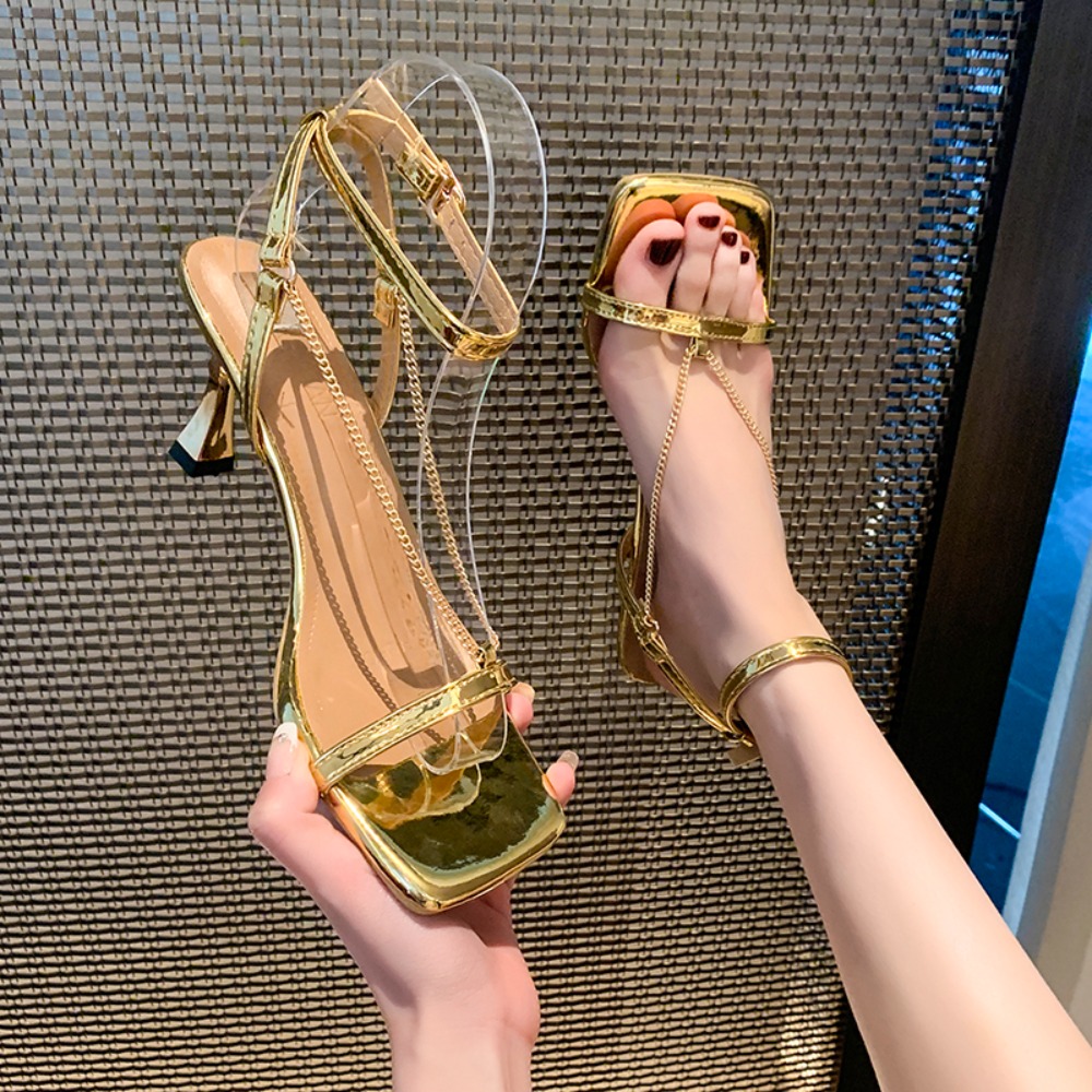 Goldketten-Sexy-High-Heel-Sand – Gold Chain Sandal Bewertung und Preis