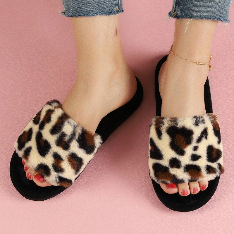 Mode Leopard Print Fell Haussc – Fluffy Fur Slipper Bewertung und Preis