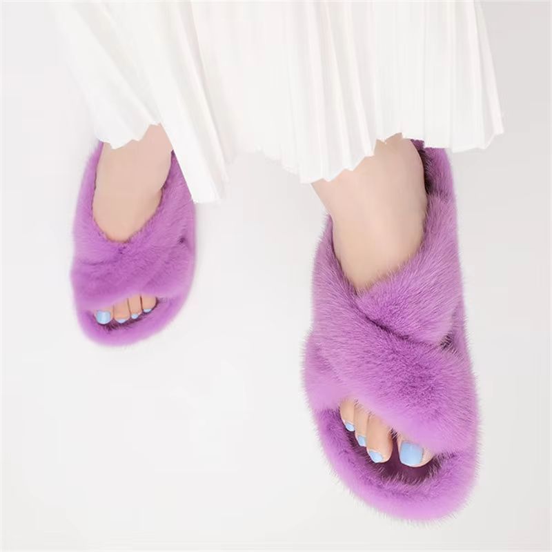 Nerzfell-Hausschuhe für Damen, – Fluffy Fur Slipper Bewertung und Preis