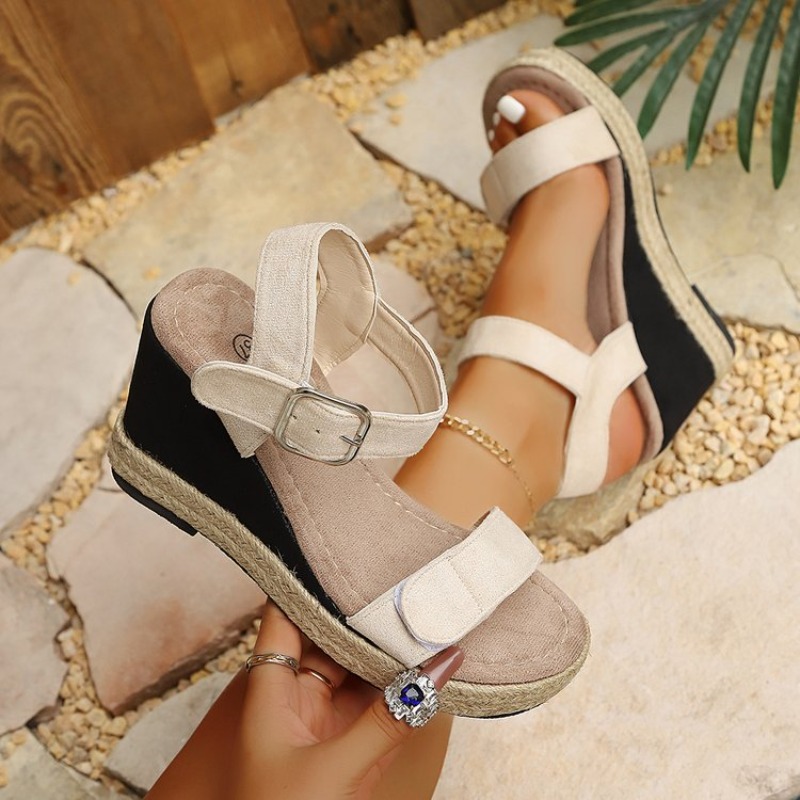 Damen Keilsandalen mit offener – Espadrille Wedge Shoes Bewertung und Preis